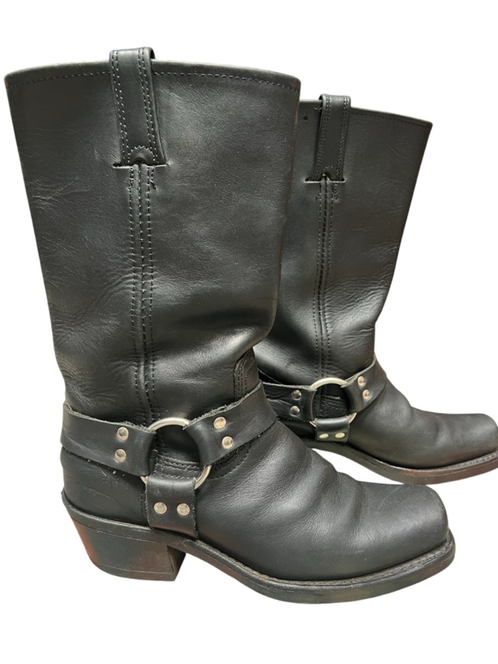 Frye Black Leather Harness 12R Boots - Picture 2 of 10
